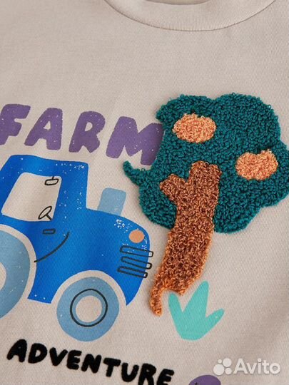 Футболка Next синий трактор 86 92 98 104 110 116