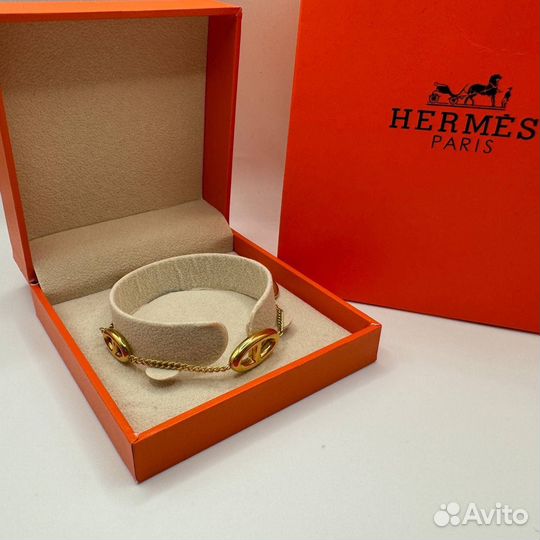 Браслет hermes золото(премиум)