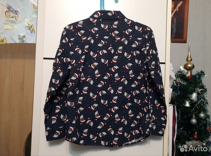 Рубашка новогодняя р.116 (как новая)