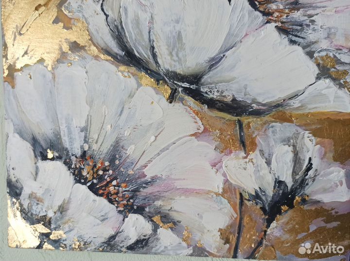 Картина цветы 45х50