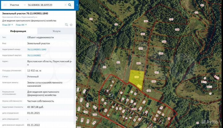 Участок 1,24 га (СНТ, ДНП)