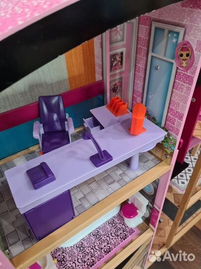 Кукольный дом для барби с мебелью