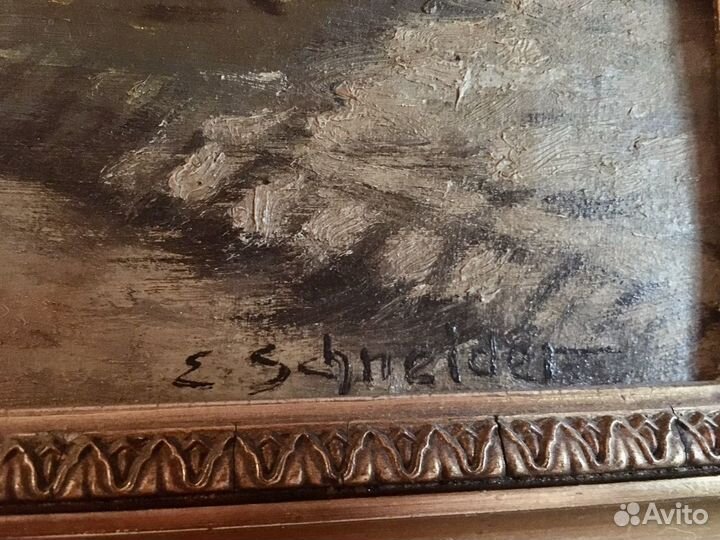 Картина маслом на холсте, деревянный багет