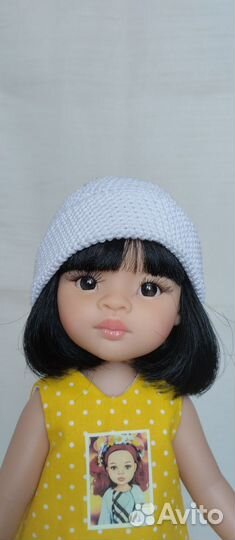 Шапочка вязаная на куклу