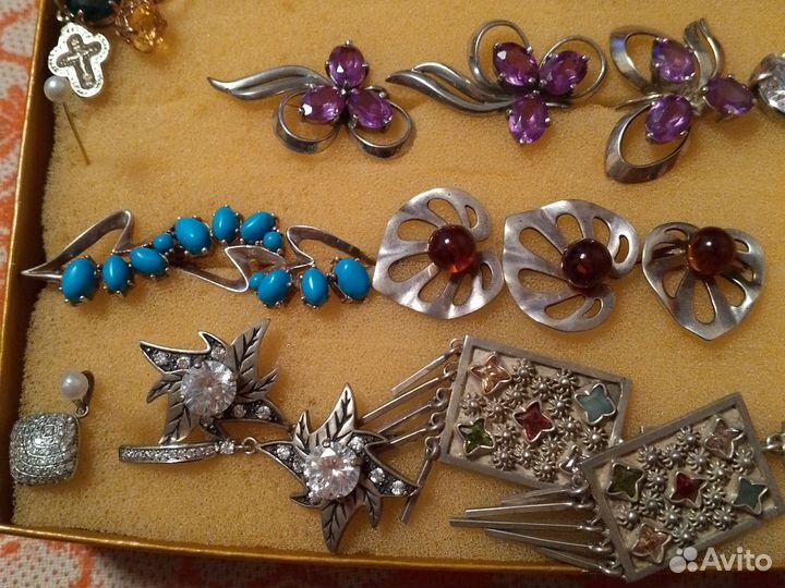 Кольца, серьги, комплекты из серебра 925