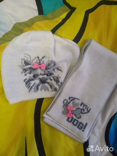 Шапочка с шарфиком детская