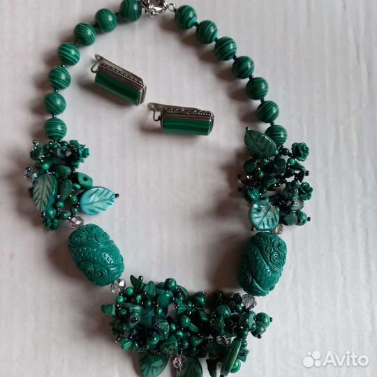 Бусы серьги натуральный камень