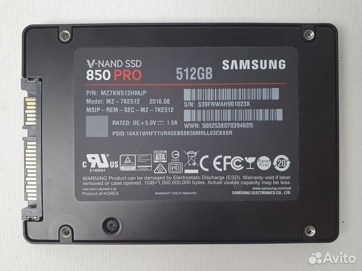 SSD Samsung 850 pro 512GB 2.5 SATA III