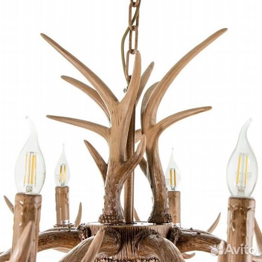 Люстра 'Рога' 6хЕ14 40Вт коричневый 65х65х40-130 с