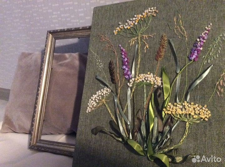 Картина 32*40 вышивка лентами, новая