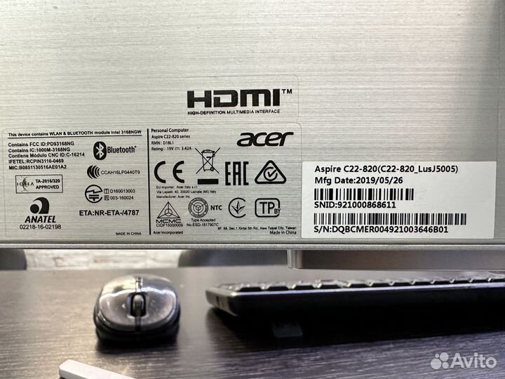 Моноблок Acer aspire c22 820