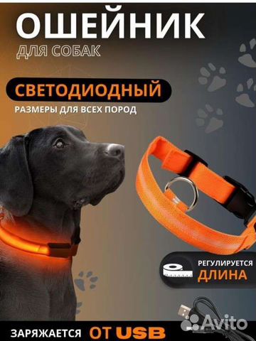 Ошейник светодиодный, новый