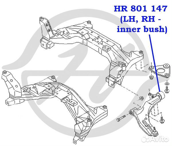 С / блок ниж.рычага пер.зад