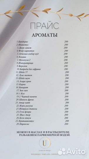 Масляные духи на разлив