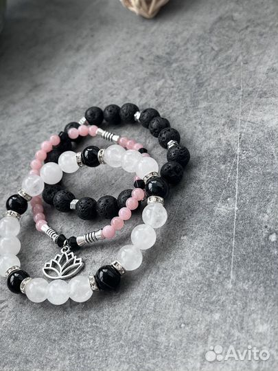 Подарок девушке Набор браслетов из камней