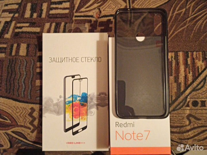 Защитное стекло и бампер для Xiaomi redmi note 7