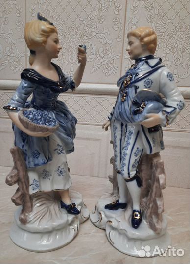 Пара интерьерных статуэток, фарфор Япония 32см