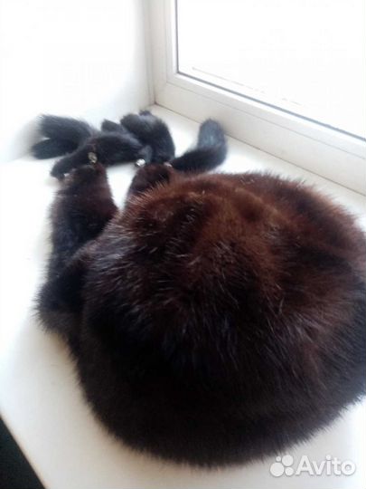 Шапка норковая женская черная