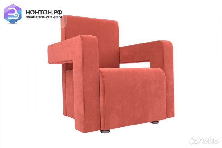 Кресло Рамос микровельвет коралловый