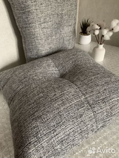 Подушка декоративная на кровать из рогожки 40*40 с