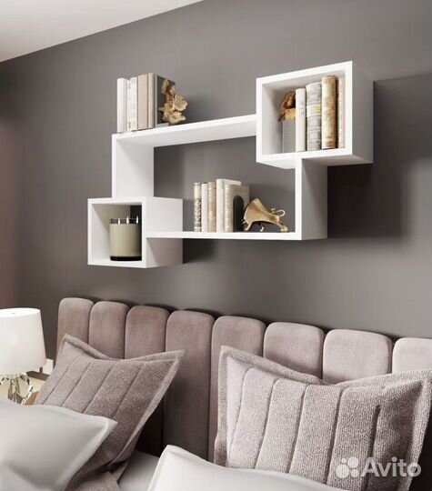 Полка настенная белая