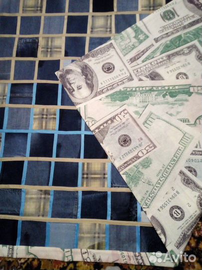 Покрывало двухспальное из джинсовой ткани