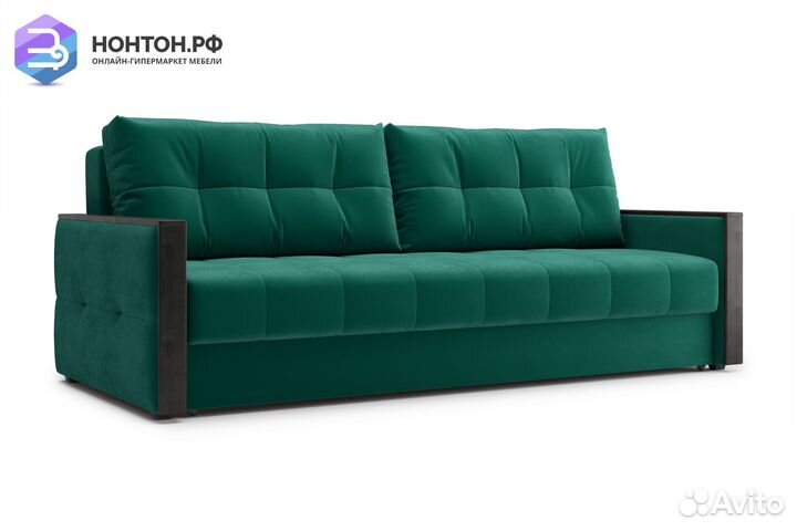 Диван еврокнижка Инсайд 3-х местный изумрудный