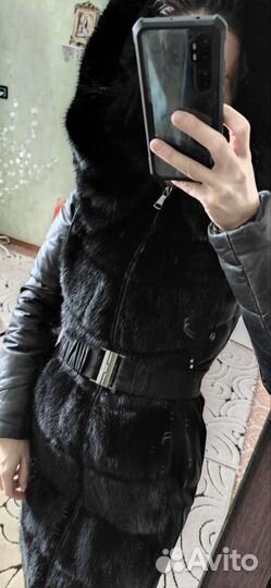 Шуба норковая с капюшоном новая