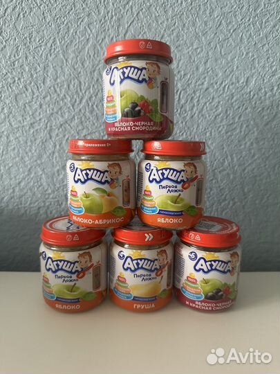 Детское питание пюре Агуша фруктовое овощное