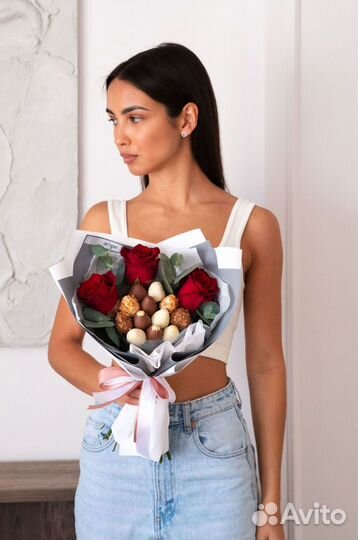 Букеты из клубники в шоколаде