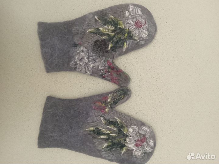 Комплект шапка и варежки