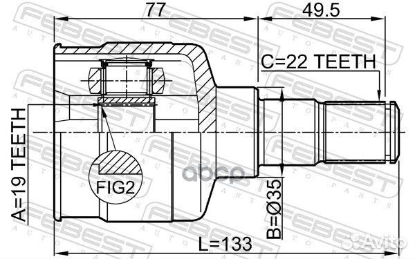 Шрус внутренний перед лев 1111MAT Febest