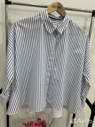 Zara оригинал рубашки женские хлопок овер 44-48