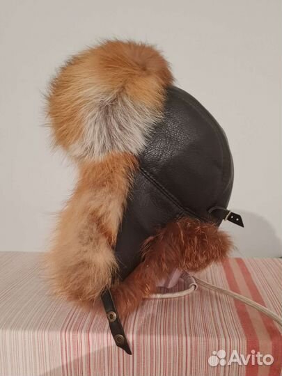 Шапка ушанка из лисы