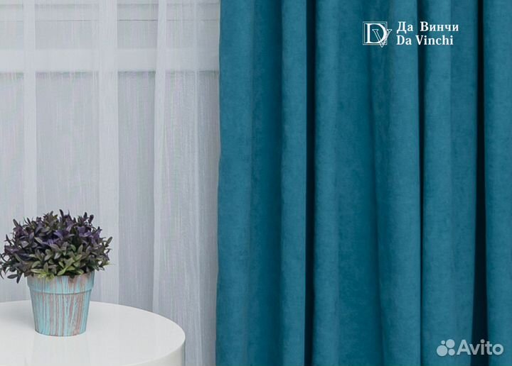 Шторы велюр-канвас с подхватами