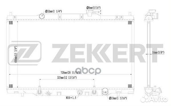 Радиатор охл. дв. Honda CR-V II 01- mk-1170 Zek