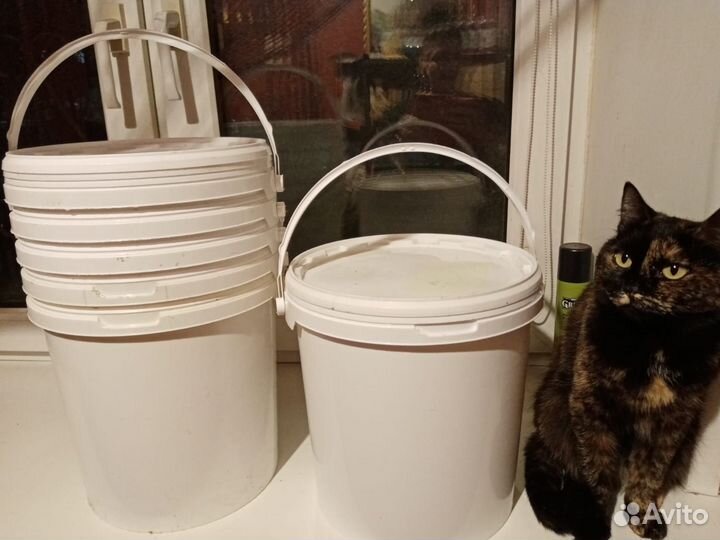 Ведро пищевое пластик с крышкой и ручкой 5 л