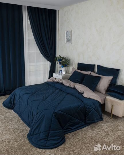 Покрывало бархат Беллиссимо синяя ночь