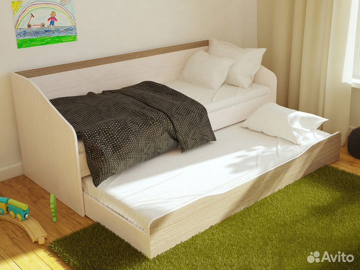 Кроватка с выдвижным спальным местом