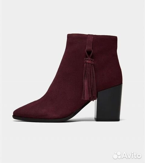 Полусапожки демисезонние 40 размера замша бордовый