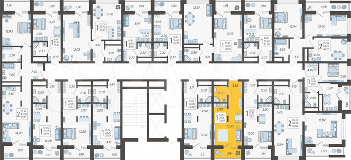 Квартира-студия, 23,6 м², 9/19 эт.