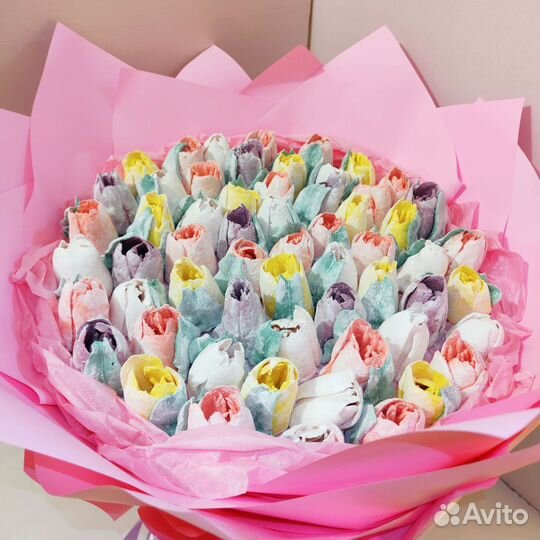 Букеты и композиции из домашнего зефира