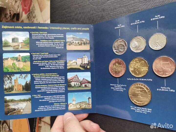 Монеты Чехии 2017г. и жетон Прага