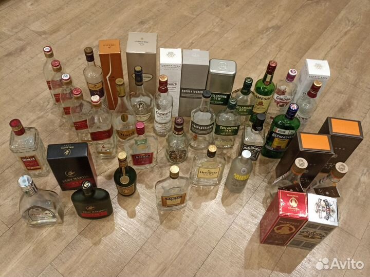 Коллекция бутылок от элитного алкоголя