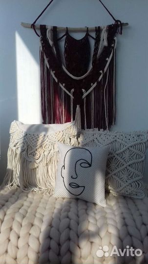 Подушка декоративная макраме