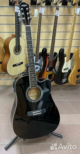 Гитара акустическая caravan music HS-4111BK EQ