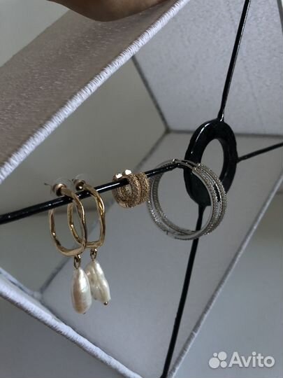 Серьги конго золото