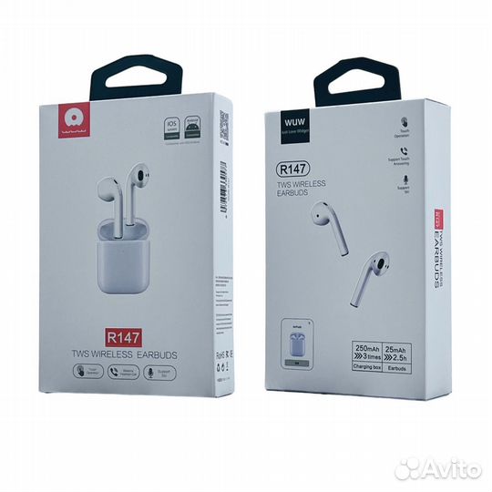 TWS Bluetooth Гарнитура WUW R-147 White