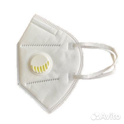 Маска медицинская с клапаном белая