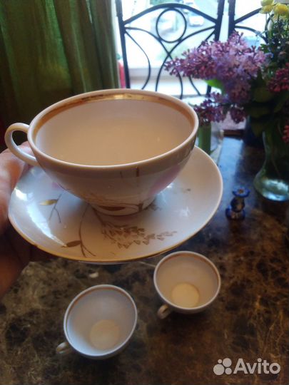 Чашки и блюдце фарфор Дулево 